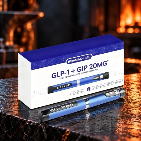 GLP-1 + GIP 20 mg – pen preumplut (BioAmino Labs) GLP-1 plus GIP 20 mg pen preumplut cu tirzepatidă, BioAmino Labs